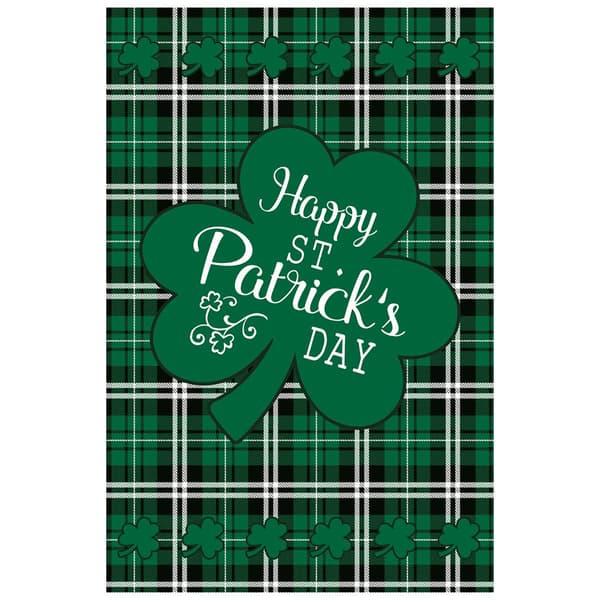Northlight Seasonal Happy St. Patrick's Day Plaid House Flag