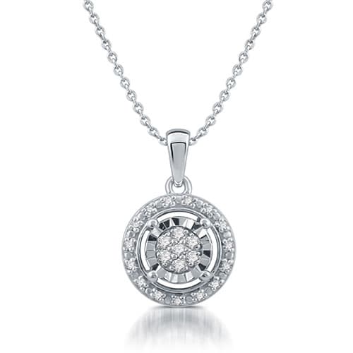 Diamond Classics&#40;tm&#41; Sterling Silver 1/10ctw. Pendant