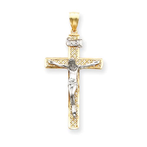 Unisex Gold Classics(tm) 14kt. Two-Tone Cross Pendant - image 