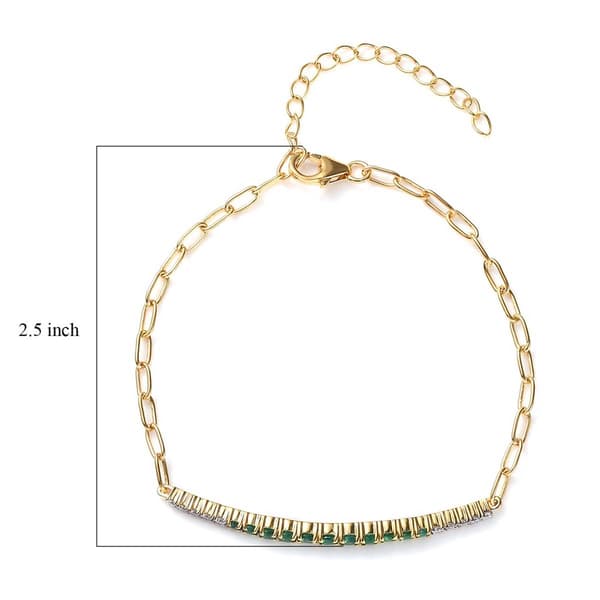 Gemstone Classics™ Created Emerald Lab Grown Diamond Bracelet