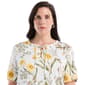 Plus Size Rafaella® Short Sleeve Garden Floral Lace Up Blouse - image 3