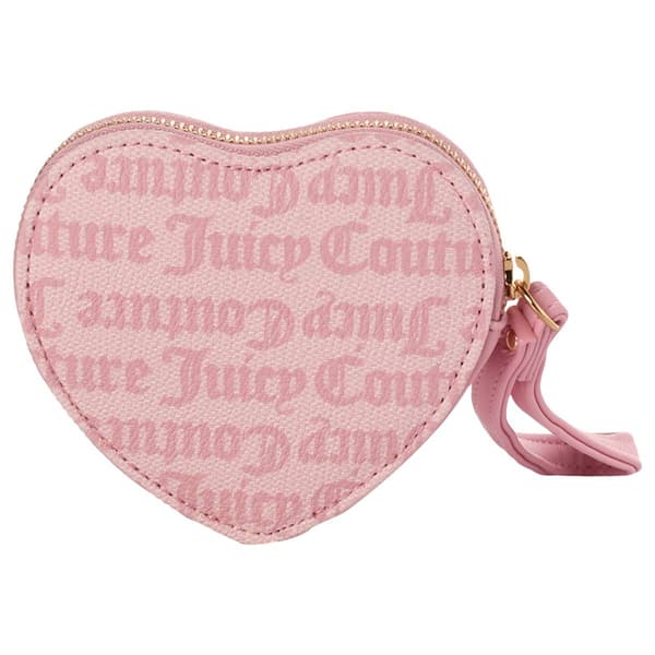 Womens Juicy Couture Juicy Bouquet Heart Zip Around Wristlet