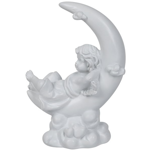 Northlight Boy Cherub Resting on Crescent Moon Statue