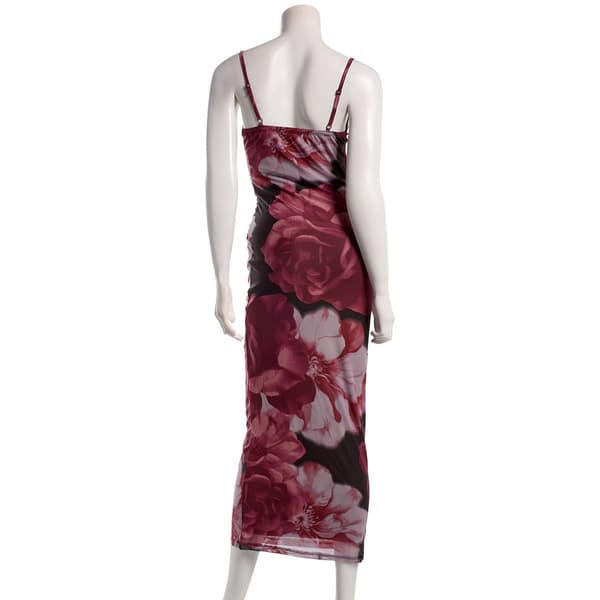 Juniors Madden Girl Floral Mesh Lace Trim Midi Dress