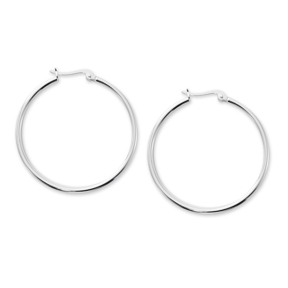 Danecraft 40mm Round Sterling Silver Hoop Earrings