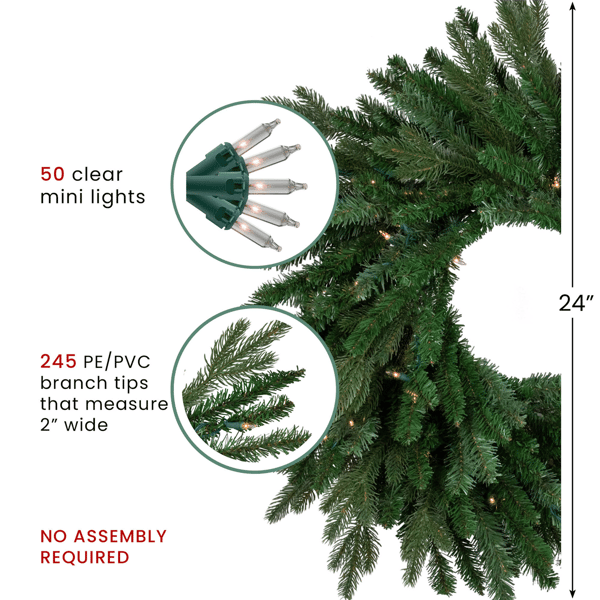 Northlight Real Touch™ Pre-Lit Grande Spruce Christmas Wreath