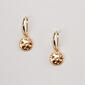 Napier Gold Tone Lever Back Hammered Drop Earrings - image 1