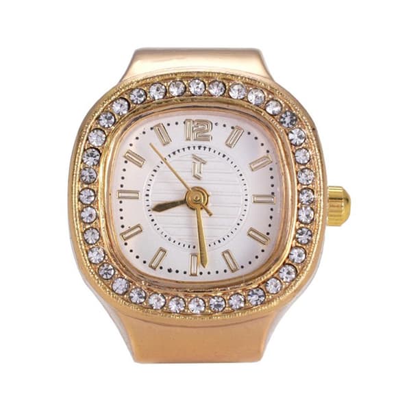 Womens Gold-Tone White Square Dial Ring Watch - GRWS2BV-01 - image 
