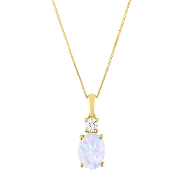 Diamond Classics&#40;tm&#41; 10kt. Yellow Oval Pendant - image 