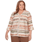 Plus Size Alfred Dunner Spice Market 3/4 Flounce Sleeve Blouse - image 1