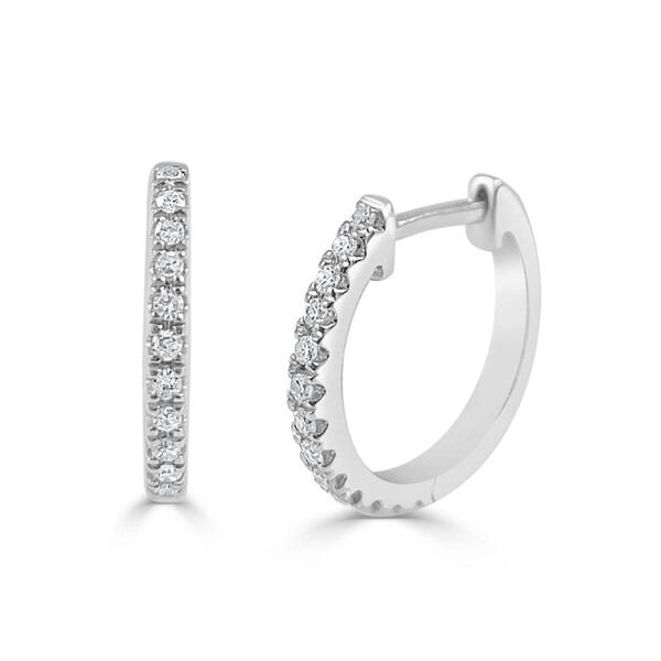 Diamond Classics(tm) 14kt. White Gold 1/10ctw. Hoop Earrings - image 