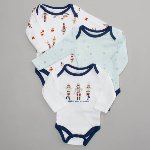 Baby Unisex (NB-9M) Baby Gear(R) 3pk. Nutcracker Bodysuits - image 