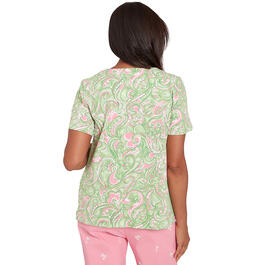 Womens Alfred Dunner Miami Beach Knit Paisley Tee