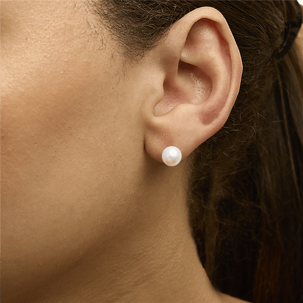 Haus of Brilliance 14kt. White Gold 6-6.5mm Pearl Stud Earrings
