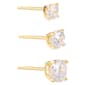 Athra 14kt. Gold over Brass 4mm/5mm/6mm Crystal Stud Earrings Set - image 2