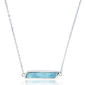 Gemstone Classics(tm) Silver & Larimar Bar Pendant Necklace - image 1