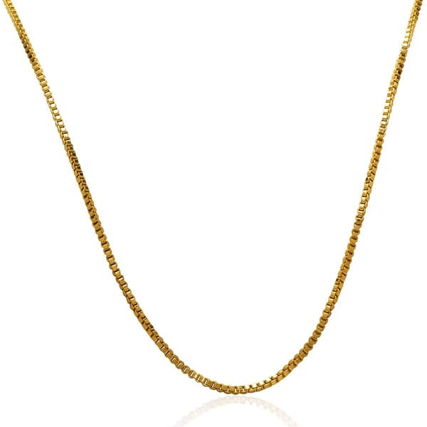 Gianni Argento 18in. Yellow Gold Plated Box Chain Necklace - image 