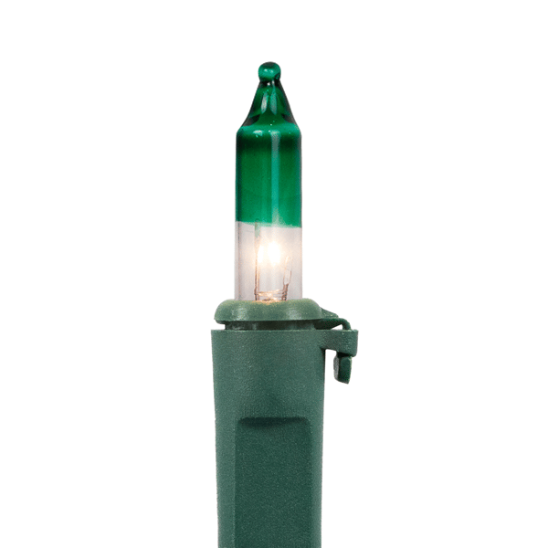 Northlight 20.25ft. Mini Clear w/ Green Tips Christmas Light Set