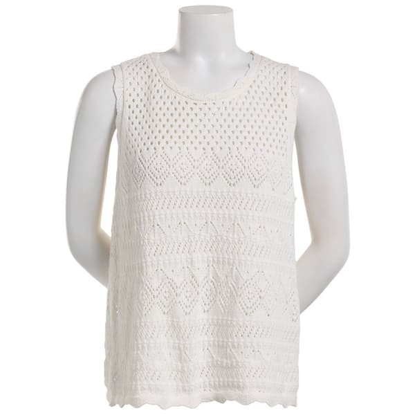 Petite Architect&#174; Solid Crochet Sweater Vest