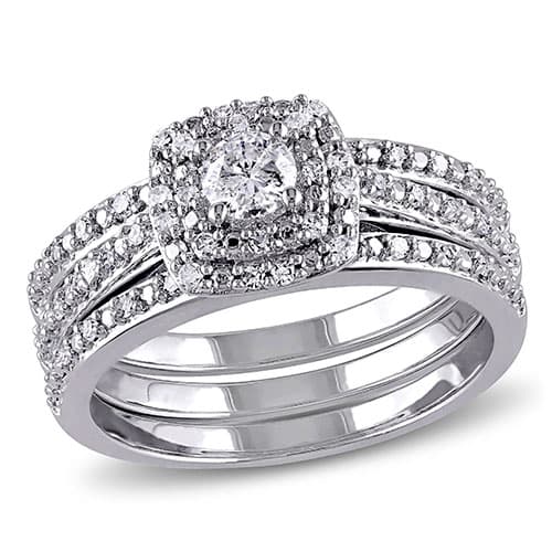 Loveblooms&#40;tm&#41; 1/2ctw. Diamonds Bridal Ring Set