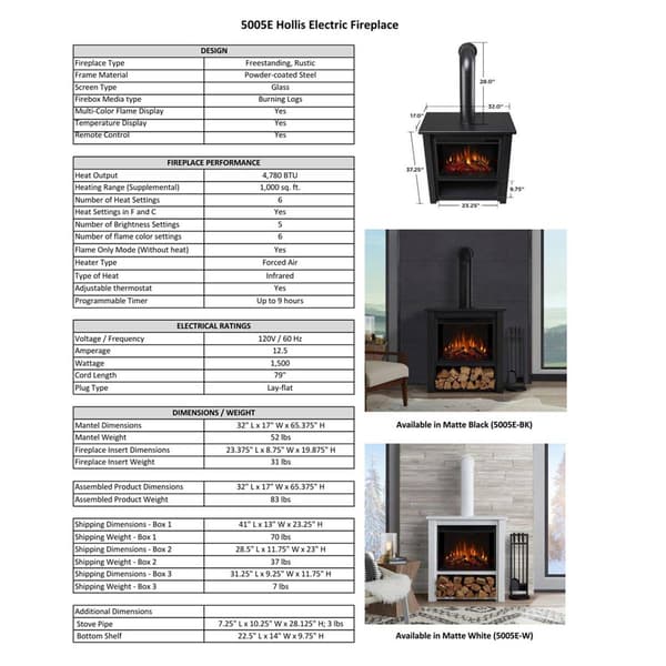 Real Flame Hollis Electric Fireplace