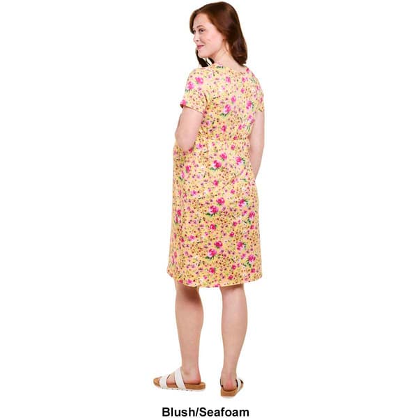 Womens Due Time Short Sleeve Ditsy Floral Maternity Dress