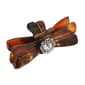 Womens 1928 Brown Tortoise Silver Tone Filigree Flower Claw Clip - image 1