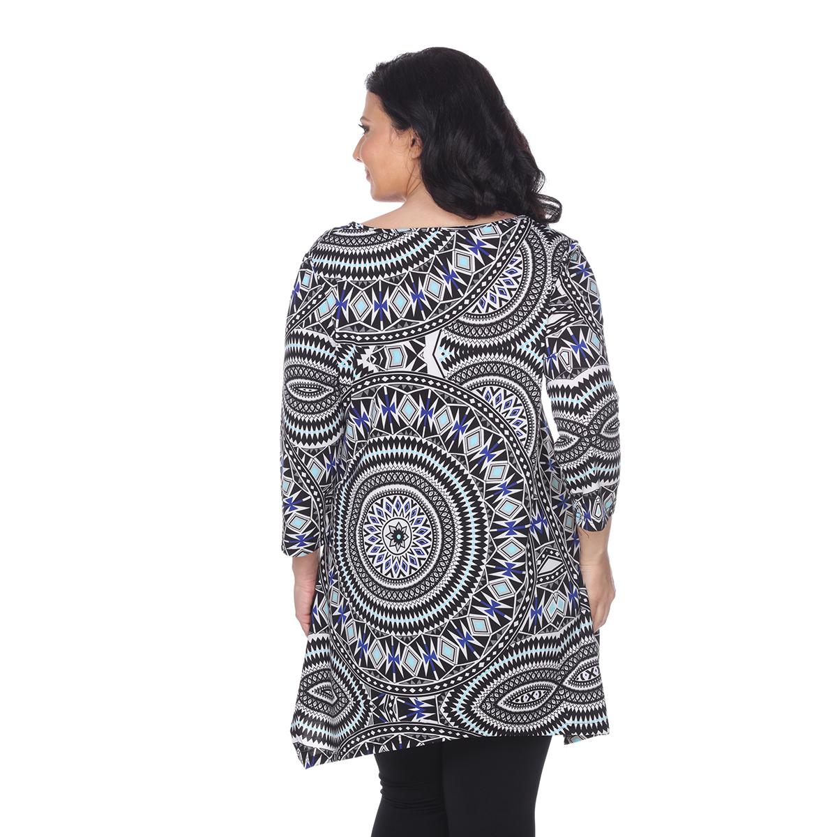 Plus Size White Mark Scoop Neck Maji Tunic
