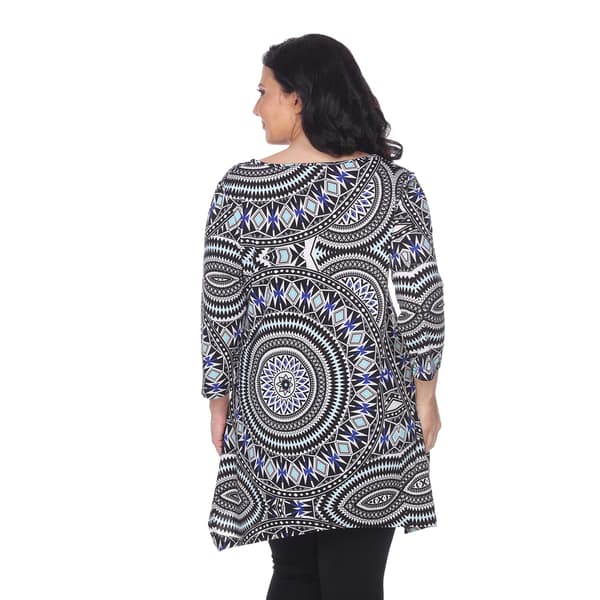 Plus Size White Mark Scoop Neck Maji Tunic
