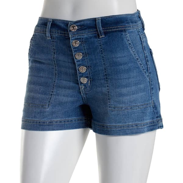 Juniors Wallflower Downtown High Rise Denim Short Shorts - image 