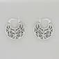 Marsala Antique Fine Silver Plated Openwork Hoop Earrings - image 1