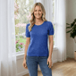 Womens Draper James Short Sleeve Mixed Stitch Sweater - image 1