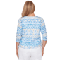 Petite Alfred Dunner Classics 3/4 Sleeve Side Tie Ikat Blouse - image 2