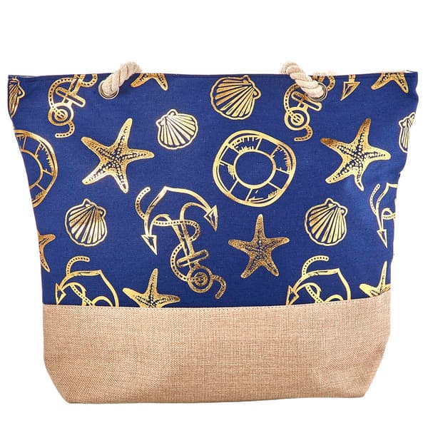 Renshun Metallic Nautical Beach Tote