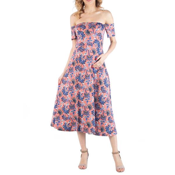 Womens 24/7 Comfort Apparel Maternity Botanical Midi Dress - image 