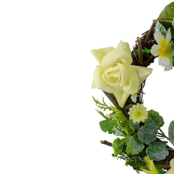 Northlight Seasonal Mini Rose and Foliage Spring Wreath