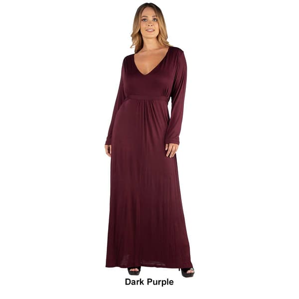 Plus Size 24/7 Comfort Apparel Maxi Dress With Waist Tie