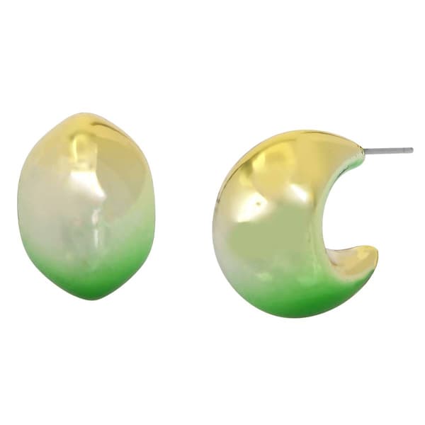 Steve Madden Gradient Chubby Hoop Earrings - Teal/Green