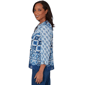 Womens Alfred Dunner Indigo Girls 3/4 Sleeve Patchwork Blouse - image 4
