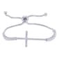 Accents Silver Plated Diamond Accent Cross Adjustable Bracelet - image 1