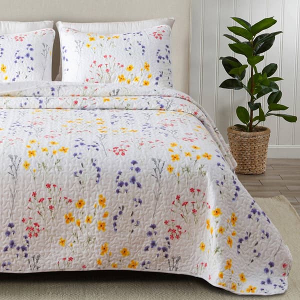 FreshFolds Marianne 3pc. Reversible Colorful Floral Quilt Set