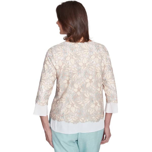 Womens Alfred Dunner Kensington Gardens Floral Lace Blouse