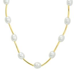 Roman Gold-Tone Pearl & Metal Strand Necklace