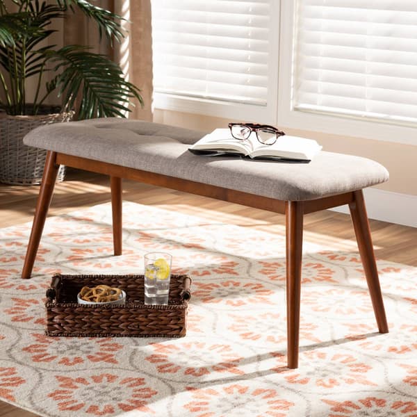 Baxton Studio Flora Upholstered Wooden Dining Bench - image 