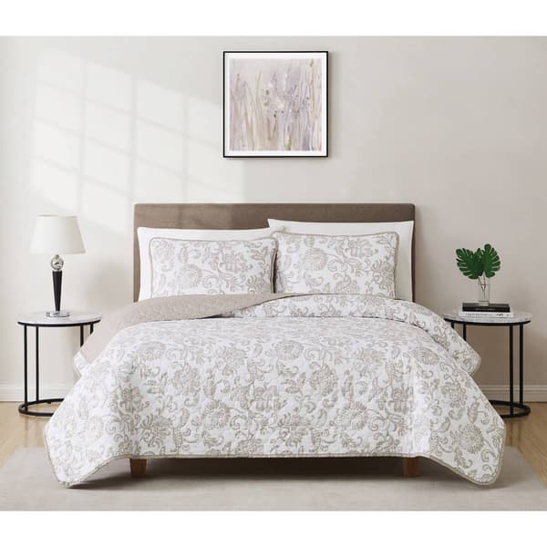 Cannon Sylvana Jacobean 180 Thread Count Reversible Quilt Set