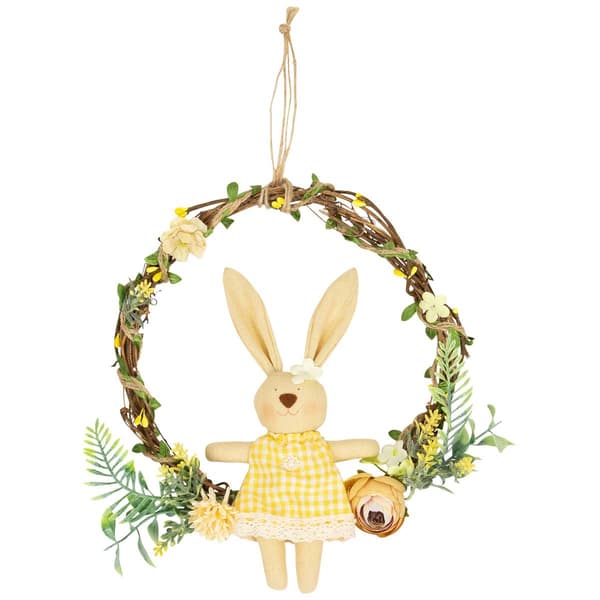 Northlight Seasonal Bunny with Flowers Artificial Easter Wreath - image 