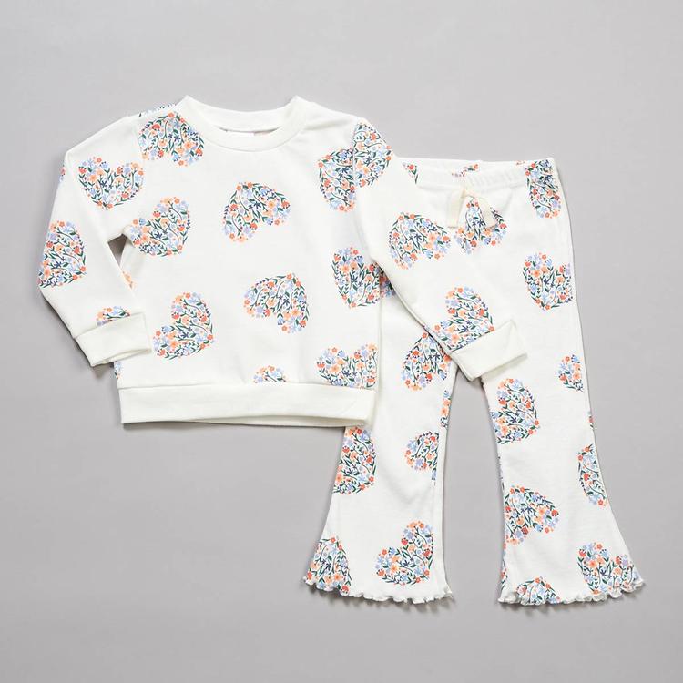 Baby Girl (12-24M) bon bebe(R) 2pc. Floral Heart Top & Leggings Set
