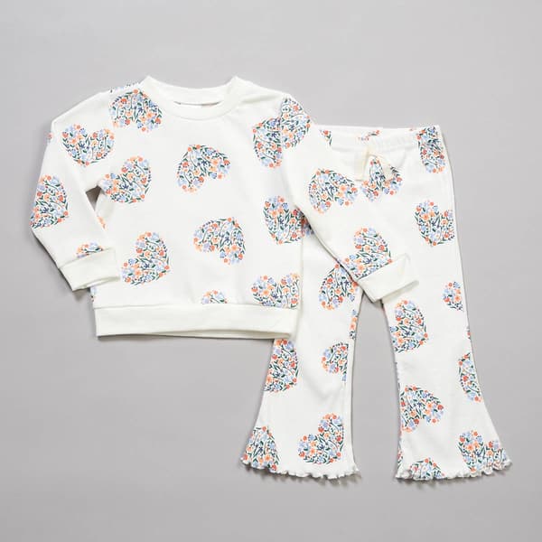 Baby Girl (12-24M) bon bebe(R) 2pc. Floral Heart Top & Leggings Set - image 