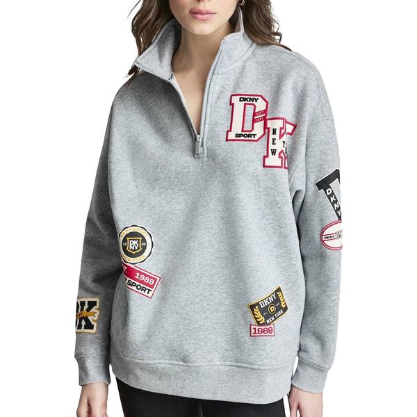 Womens DKNY Sport Campus Patch Oversized Pullover Sweatshirt