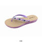 Womens Ashley Blue Beaded Rhinestone Flip Flops - image 6